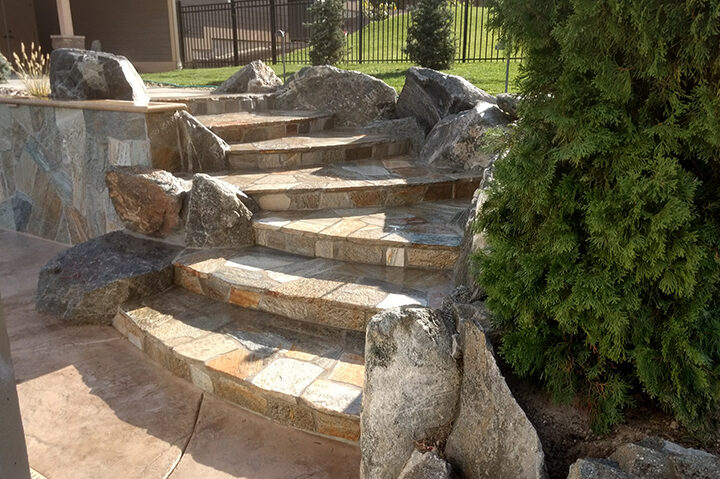 Paver stairs installation