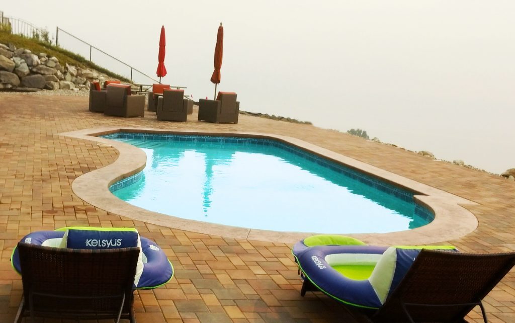 Freeform pool with paver deck