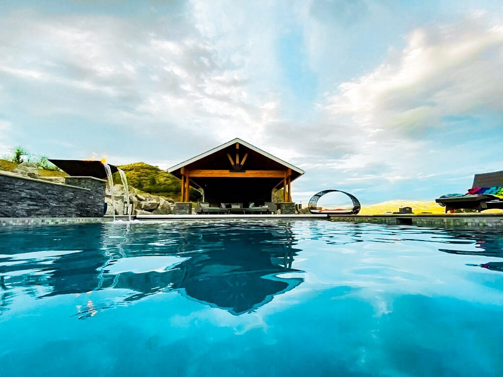 Custom pool with lighting