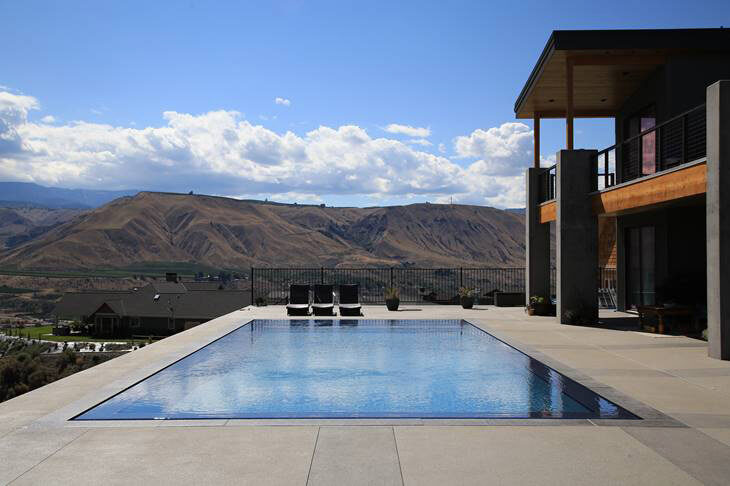 LED-lit custom pool