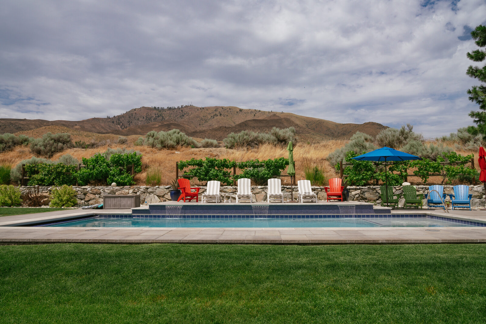 Custom pool with sweeping mountain vista