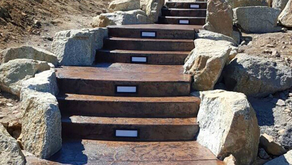 Stamped concrete steps